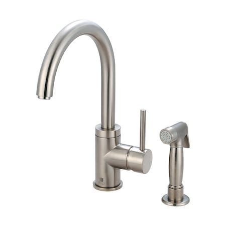 Pioneer Industries Single Handle Kitchen Faucet, Compression Hose, Standard, Brushed Nckl, Number of Holes: 2 Hole 2MT171H-BN